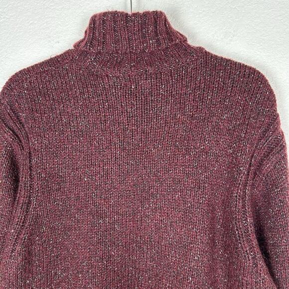 Joseph Abboud Sz L Turtleneck Sweater Burgandy Wool Luxury blend Outdoor cozy - Picture 4 of 10